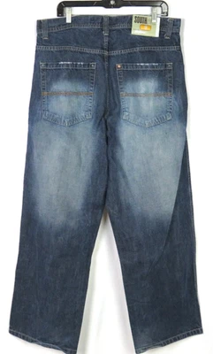 Jeans skatista masculino SOUTHPOLE vintage Y2K desbotado perna larga 36 X 32 - Imagem 1 de 4