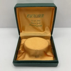 Excalibur Jewellery Box Green With Orange Interior 90mm x 80mm - Picture 1 of 17