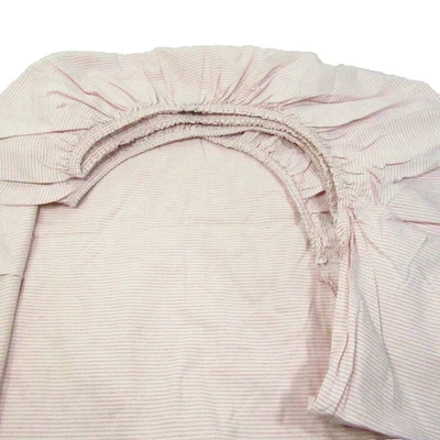 Sábana Ajustable Ralph Lauren Oxford Rayas Rosa Cambray Doble - Bonita Foto 1 de 4