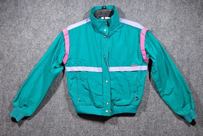 Chaqueta de esquí Roffe 360 para mujer vintage verde de longitud media con cremallera y broche a presión parka talla XS Foto 1 de 4