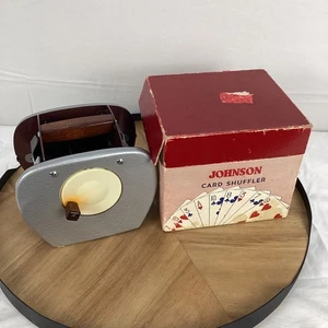 Vintage Nestor Johnson Card Shuffler Model No. 50 Hand Crank w/Box & Manual Rare - Picture 1 of 12
