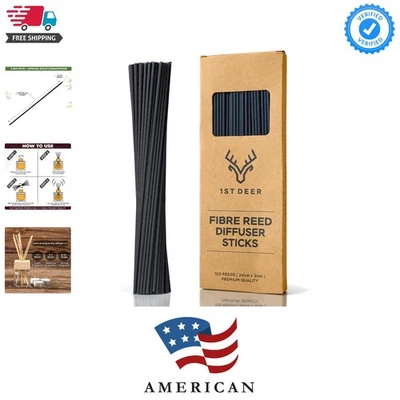 Palos de caña de fibra en negro - 100 piezas, 24 cm, ideales para difusores de aceites esenciales Foto 1 de 4