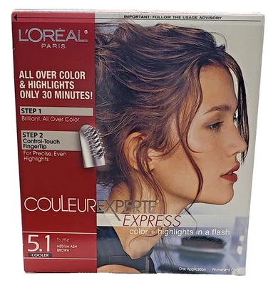 НОВЫЙ L'Oréal Couleur Experte Express-5.1 ТРЮФЕЛЬ СРЕДНИЙ ПЕПЕЛЬНО-КОРИЧНЕВЫЙ - Изображение 1 из 2