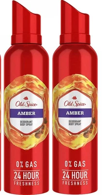 Old Spice Amber Deodorant Body Spray 24 Stunden frisches Parfum ohne Gas 140 ml 2er Set - Bild 1 von 4