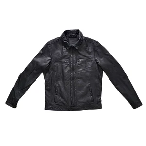 AllSaints Lark Leather Jacket in Black Men's Size Large - Picture 1 of 11