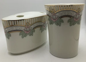 Set bagno vintage Crown Craft Japan - porta spazzolino e tazza - Foto 1 di 5