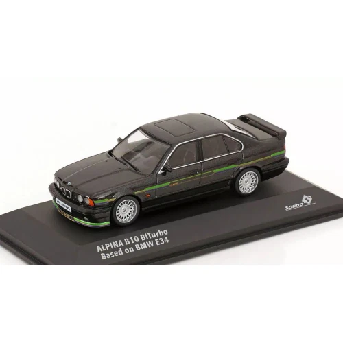 BMW 5-SERIES ALPINA B10 (E34) BITURBO 1994 BLACK 1:43 Solido Auto Stradali Model - Immagine 1 di 3