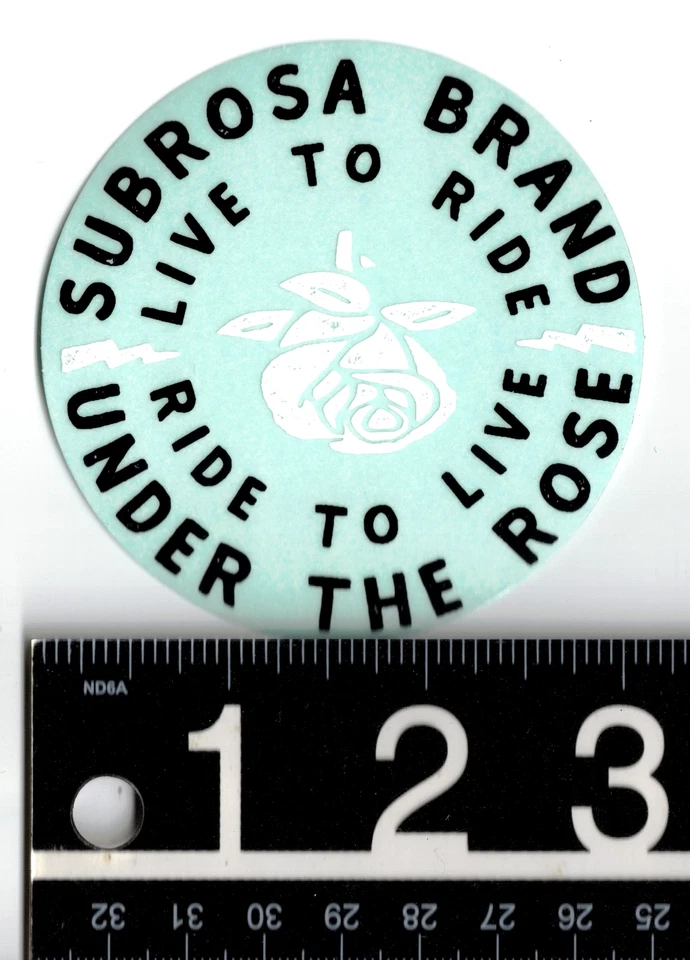 Subrosa BMX Sticker 3 in Round Black/White/Clear Cycling Decal - Image 1 of 1