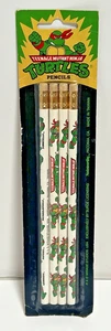 Vintage Teenage Mutant Ninja Turtles 4 Pencils Sealed New Old Stock - Picture 1 of 2