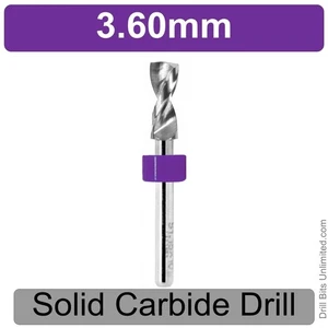 Broca de carburo de 3,6 mm .142" vástago de 1/8" UNA pieza carburo sólido R/S - Imagen 1 de 4
