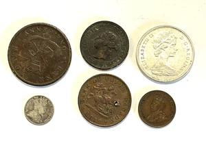 Lot Of  6 Vtg Canadian Coins- 1852 Thru 1965 - See Pics And Description - Picture 1 of 10
