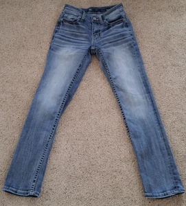BKE Buckle Jeans Mens 26x30(29) Alec Straight Leg Dark Wash Y2K Whisker Fade - Picture 1 of 8