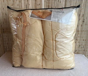 Vtg New QUEEN Diane Von Furstenberg Solid Yellow Or Orange Reversible Comforter - Foto 1 di 6