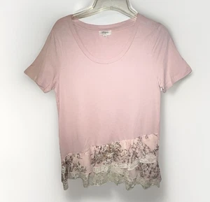 Top Umgee floreale con volant a strati in pizzo taglia small boho beige/rosa - Foto 1 di 8