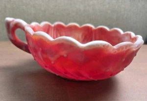 IMPERIAL CARNIVAL GLASS "RED SLAG" HANDLED NAPPY DISH  - Picture 1 of 5