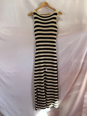 Jason Wu x RTR Black & White Striped Knit Dress Size M fabric pull - Image 1 of 4