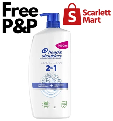 Head & Shoulders Classic Clean 2in1 Anti Dandruff Shampoo, (1000ml)