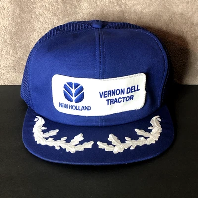 Винтажная синяя бейсболка дальнобойщика New Holland Ford бейсболка сделано в США фермерская кепка - Изображение 1 из 4
