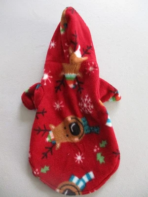 XS fleece dog coat Christmas handmade - Image 1 of 2
