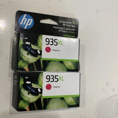 Lote de 2 cartuchos de tinta HP magenta 935 XL selados  - Imagem 1 de 3