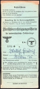 Food Rations coupon (5251) - WWII - 1941 Germany / Diepholz -"K50" - Picture 1 of 3