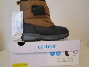 Carters Toddler Kids' Lowen Light up Winter Snow Boots Tan/Black Size 10T - Picture 1 of 6