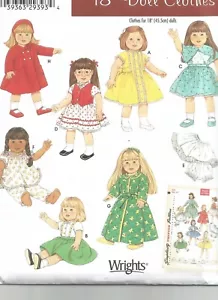 4347 Simplicity Sewing Pattern 18" Doll Clothes Dress Petticoat Panties Cape - Picture 1 of 4