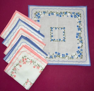 6 mouchoirs vintage neufs pur coton  27 cm x 27 cm - Picture 1 of 5