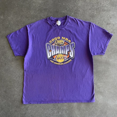 Vintage Los Angeles Lakers 2000 NBA Championship Kobe Shaq Shirt Mens XXL Cover