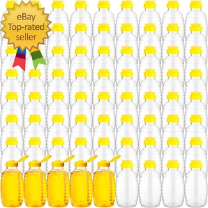 72 Pcs Honey Bottles Bulk 8 Oz Plastic Clear Squeeze Honey Jars Empty Container - Picture 1 of 7
