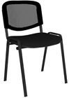 Taurus mesh back meeting room stackable chair with no arms - black