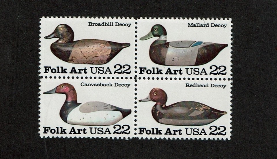1985  U.S COMMEM 22c  DUCK DECOYS   Se-Tenant  SET Sc#2138-41 M/NH/OG GEM! - Image 1 of 1