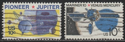 USA 1975 SC# 1556 - 1557 - Space Issue - Pioneer 10  - Mariner 10 Used Lot # 290 - Image 1 of 2