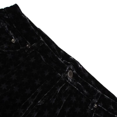 Pantalones Fabio Caviglia Nuevos sin Etiquetas Terciopelo 5 Bolsillos Corte Jean Talla 38 EE. UU. Negro/Gris Estrellas Foto 1 de 4