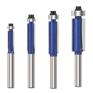 4Pcs 1/4'' Shank Straight Flush Trim Router Bit Set Top Bearing Milling Tool - Picture 1 of 12