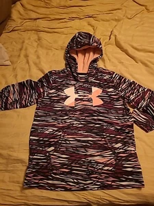 Under Armour Girls Pink Purple Pullover Hoodie Youth XL Used - Picture 1 of 12