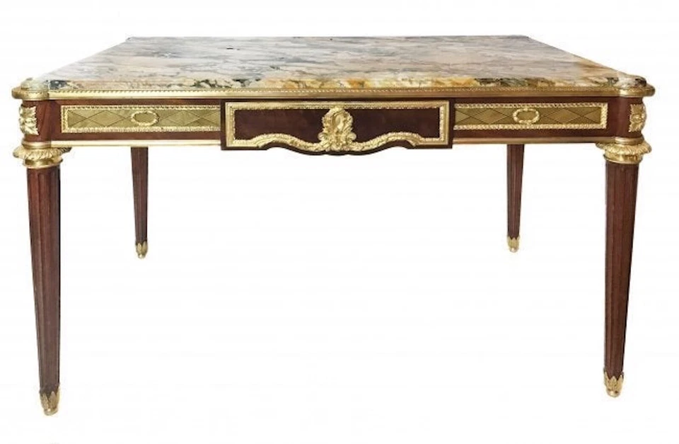 A Louix XVI style gilt-bronze mounted mahogany center table  Paris, circa 1890 - Image 1 of 1