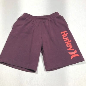 Hurley Boy's Large 12-13 Burgundy Cotton Blend Summer Casual Shorts B2 - Picture 1 of 10