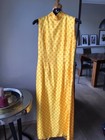 Opulentes 50er Jahre langes Kleid Original 1950 Gr. 36 Gelb mit Hut Fasching! 