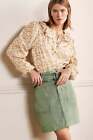 Bnwt Boden Paperbag Skirt With Tie Belt Short A Line Green Alder Cotton Rrp 65