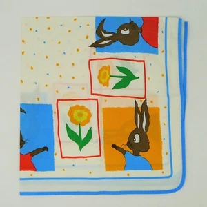 Mantel de algodón temático de conejito de Pascua vintage de algodón extendido 30" x 30" - Imagen 1 de 3