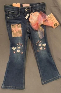 Squeeze Girls' Flared Stretch Jeans 4T FREE HAIR BOW - Picture 1 of 4
