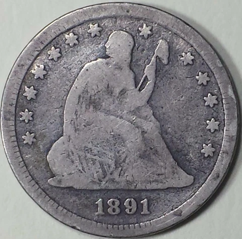 1891  Seated Liberty Quarter - ** G ** Cover