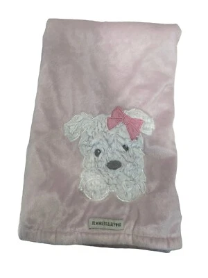 Mantas y más allá Cachorro Perro Bebé Niña Manta de Seguridad Rosa Blanco Felpa/Vellón Foto 1 de 3