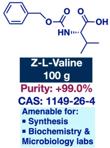 Z-L-Valine (suitable for biological R&D) || CAS: 1149-26-4 || 100 g || +99.0% - Picture 1 of 2