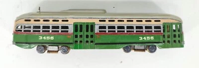 Green and Cream 3456 HO Scale Cast Brass PCC Streetcar - Image 1 of 3