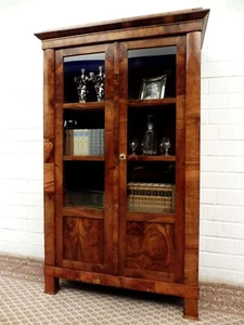 Vitrine Streng Biedermeier Handpoliert Nussbaum Zerlegbar - Bild 1 von 8