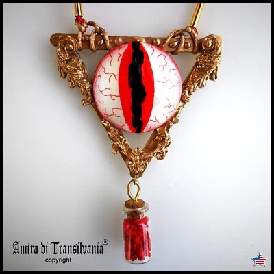 Magic Talisman Pendant Jewelry Urn Protection Amulet All Seeing Eye Triangle Bib - Image 1 of 4