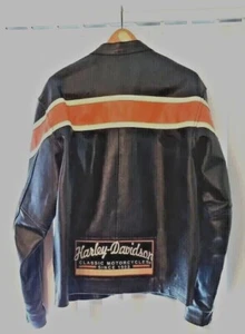 GUIDE GEAR LEATHER MOTORCYCLE JACKET WITH HARLEY DAVIDSON PATCH XL - Picture 1 of 8