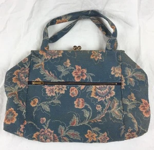 Henry Seligman Gobelin Handtasche New York Blau Vintage 50er Jahre - Bild 1 von 12